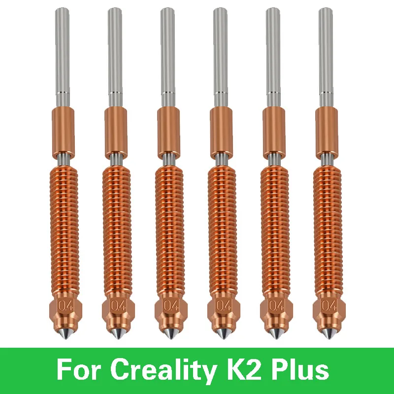 

Для Creality K2 Plus 0,2/0,4/0,6/0,8 мм комплект быстросменных насадок из титанового сплава, насадка из закаленной стали с высоким расходом