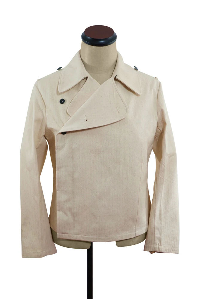 Panzer de l'élite allemande de la seconde guerre mondiale GUHC-006, blanc cassé, enveloppe HBT, veste d'été