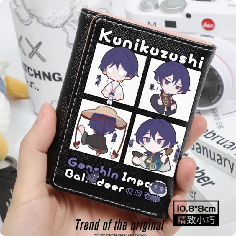 Anime Genshin Impact Wanderer Wallet Women Fold Bag Multi Card  Coin Pocket Holder Fashion Wallet Gift