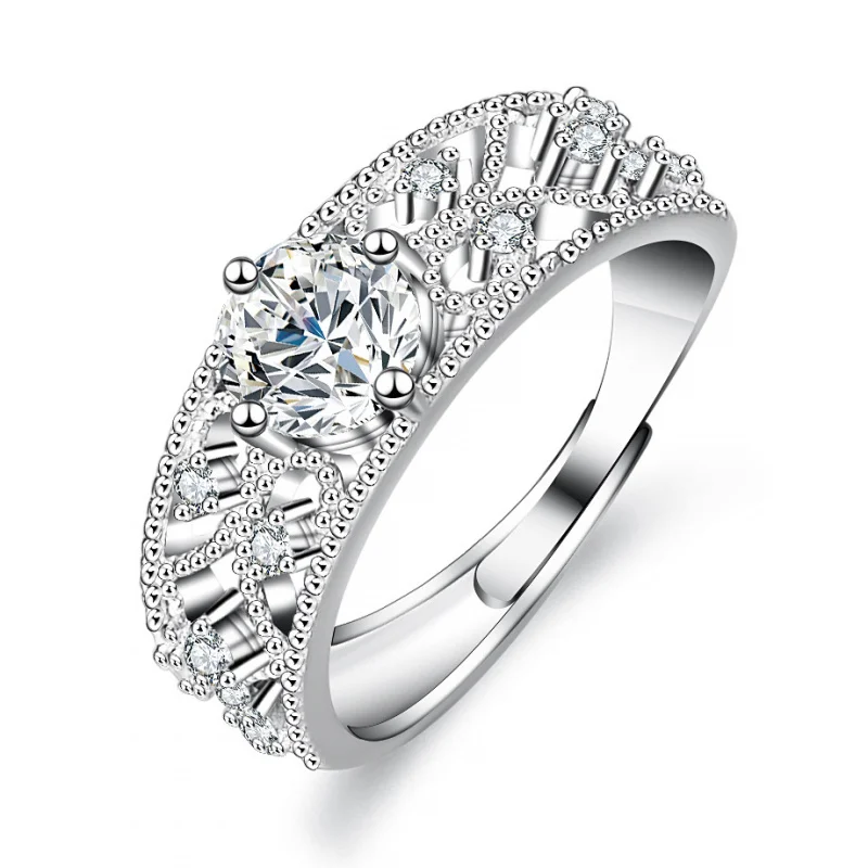 

D Color Women, Silver , 80 Points Hollow Out Ring, Fast Delivery Kuaishou Live Streaming Sou