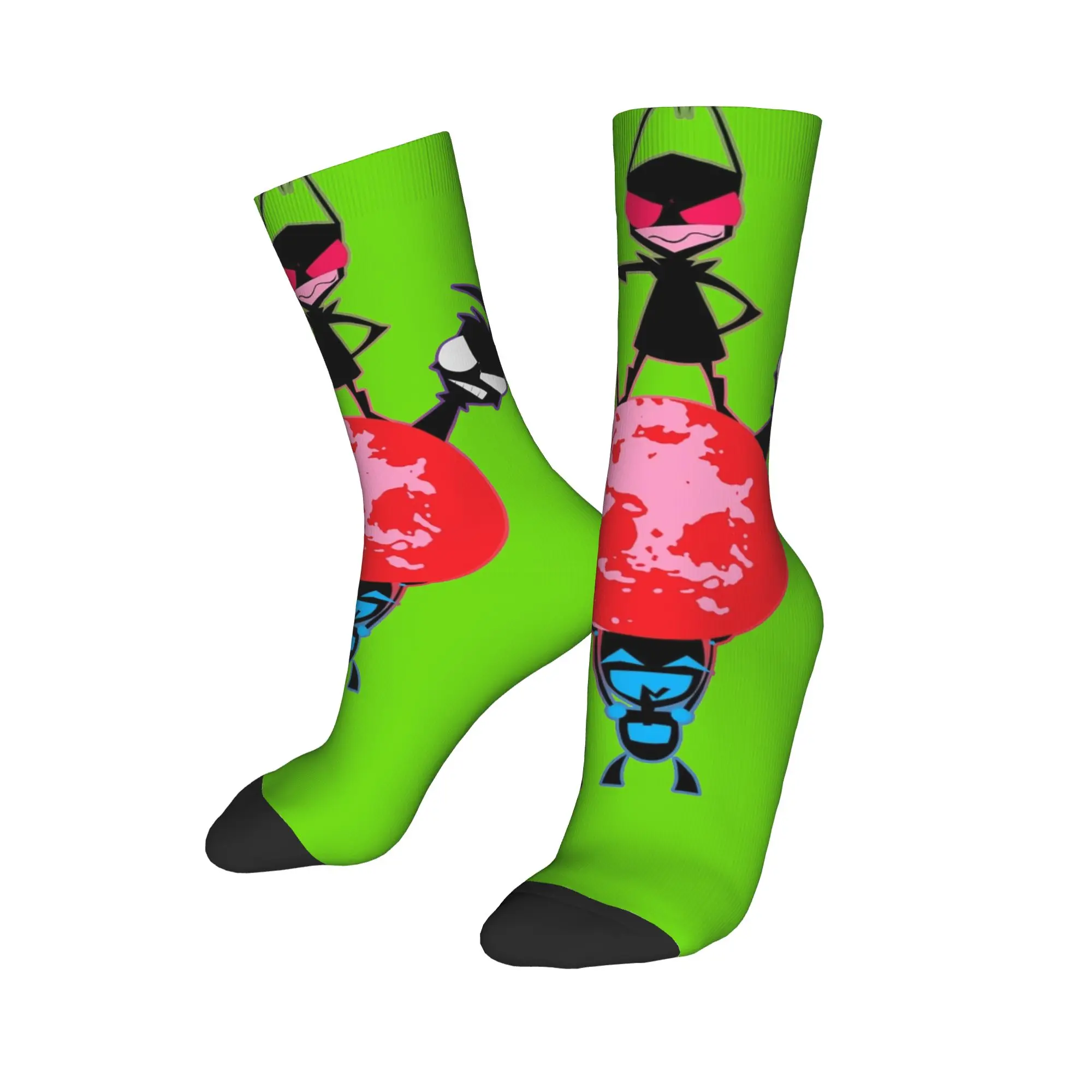 Autumn Winter Casual Men's Women's Invader Zim Socks  Non-slip Skateboard Socks