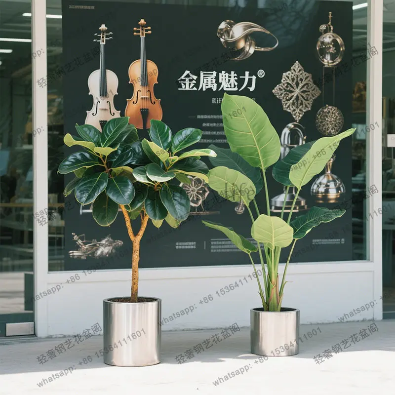 304 stainless steel flower pot custom outdoor, box combination large flower tank
