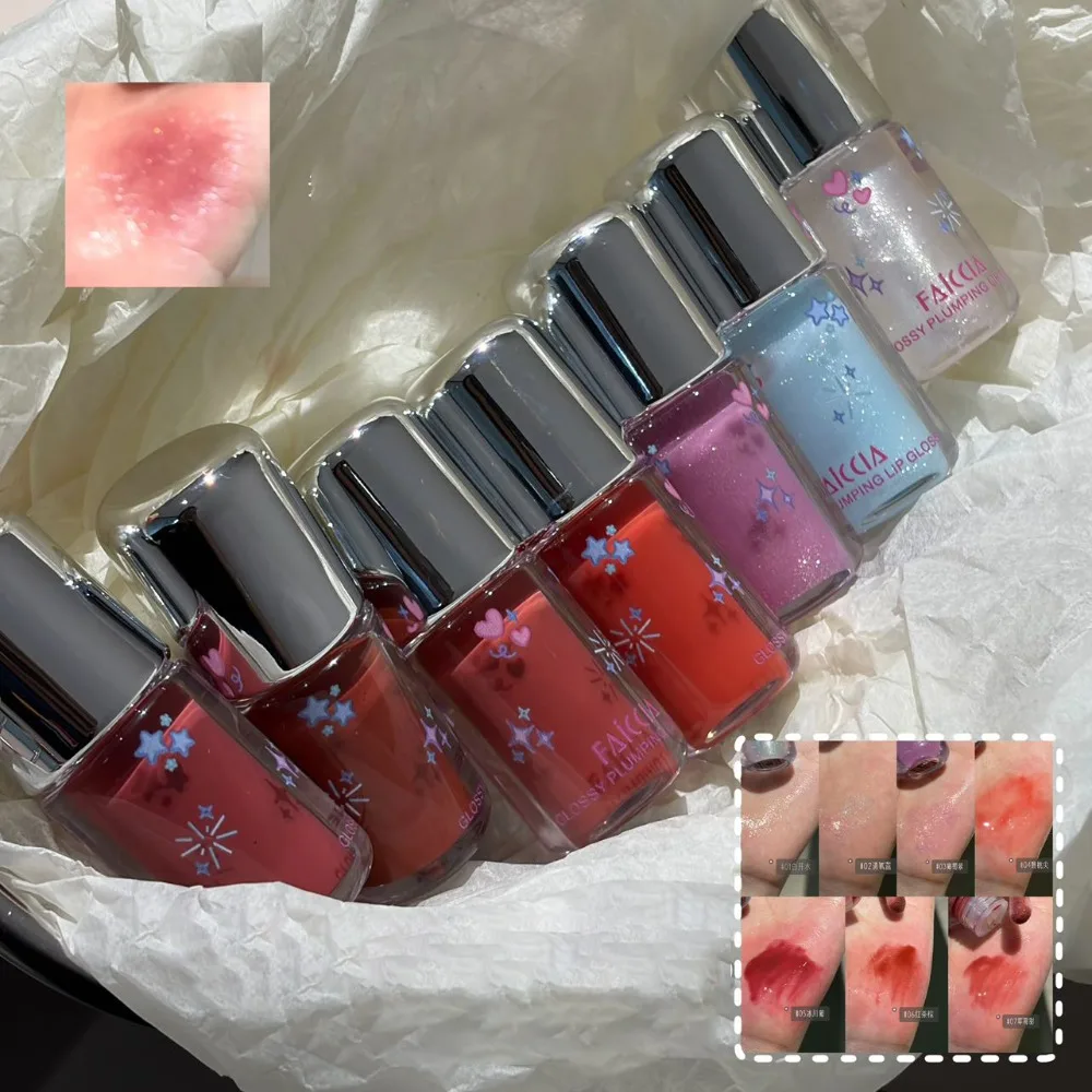 Baby Blue Sparkling Lip Gloss Fine Flash Water-glossy Pouty Lips Moisturizing Lipstick Water Gloss Liquid Lipstick Korean Makeup - view 4