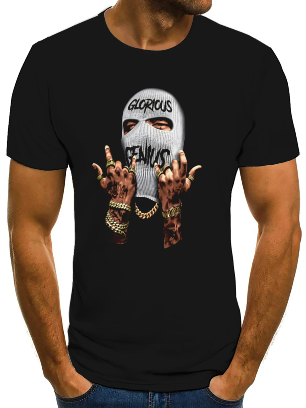 

Rap Star 3D Printed Crew Neck Men's T-shirt Hip-hop Style Summer Fashion Casual Street Men's Short-sleeved Top Men's Clothing