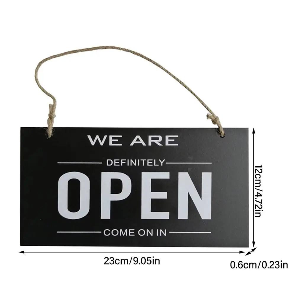 Double Sided Open Closed Door Sign Wall Vintage Road Guide Sign Rustic Door Hanger Wood for Restaurant Coffee