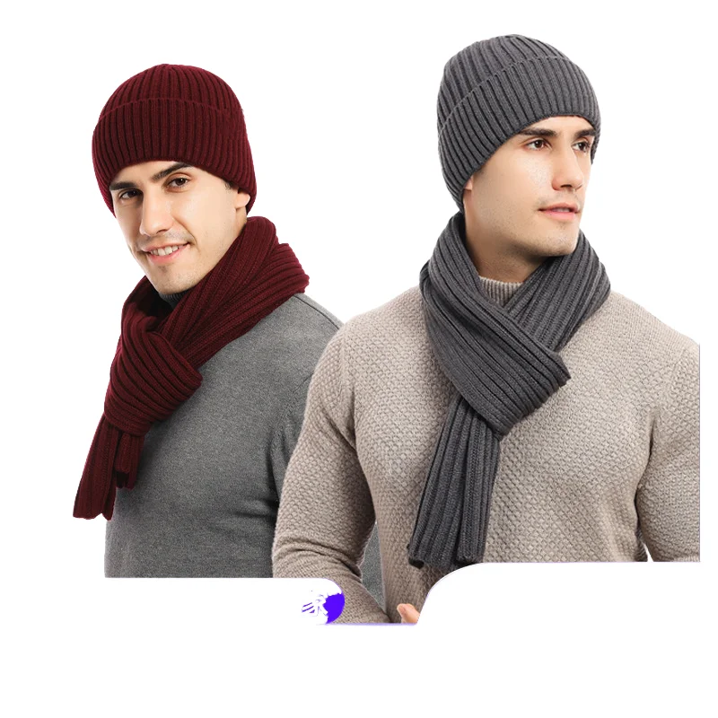 ensemble-3-pieces-bonnet-echarpe-et-gants-en-tricot-d'hiver-unisexe-pour-hommes-et-femmes-gants-tactiles-de-couleur-unie-accessoire-d'exterieur-chaud