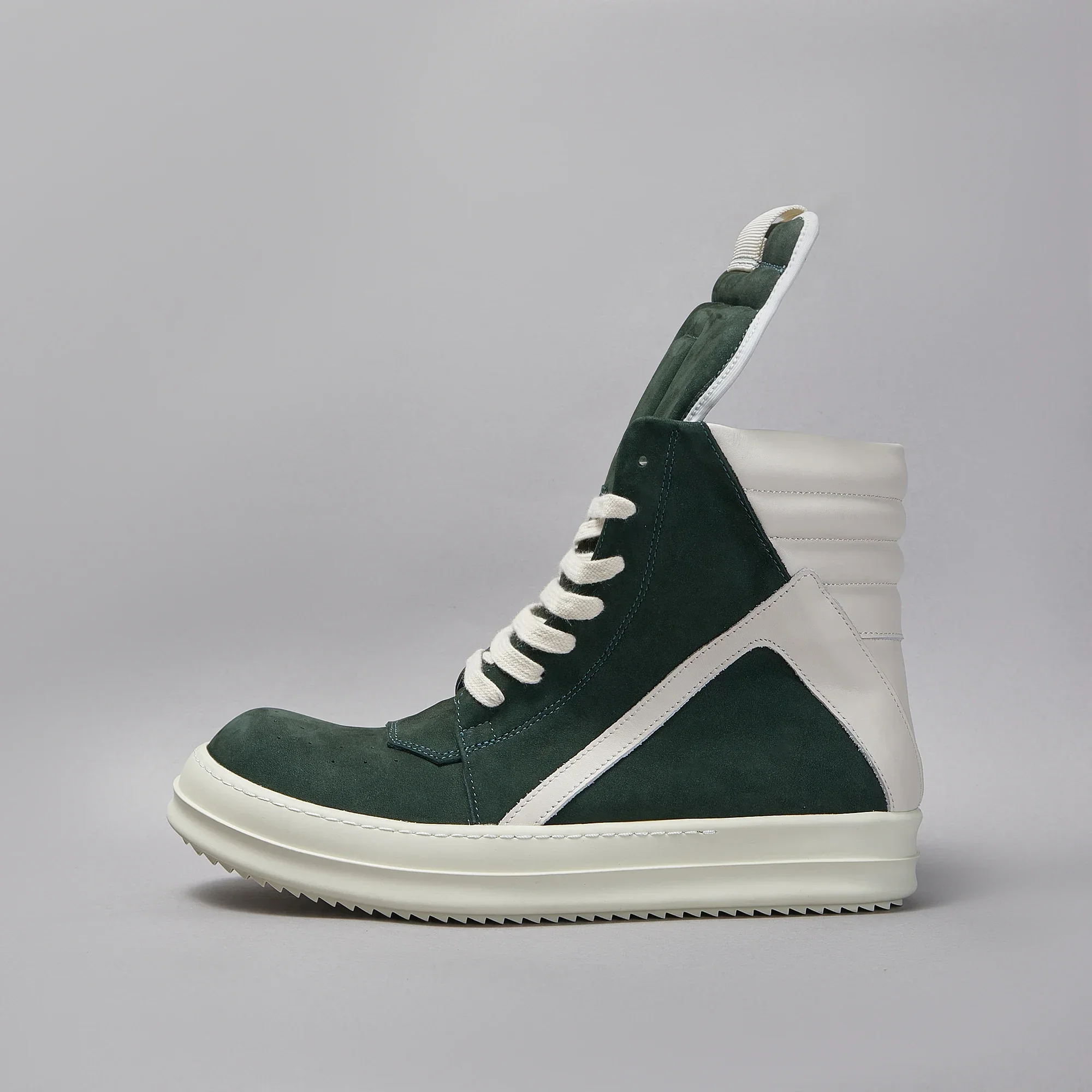 Designer Men Shoe Casual High Top Women Sneaker Frosted Leather Green Geobasket Zip Ankle Boot Designer Rome Luxury Flat Shoe