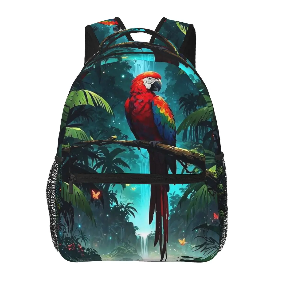 

Tropical A Forest Parrot Design Student Backpack School Bag Hiking Travel Daypack for Boys Girls Fashion Bookbag Shoulder Bags