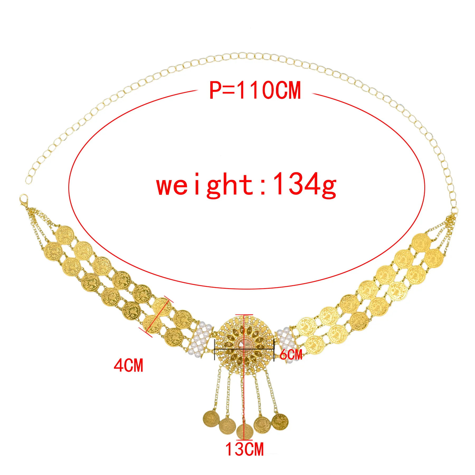 Bijoux de corps de luxe kurde pour femmes, taille de patients, pièce de monnaie turque, longue taille personnalisée, environnement, Kurdistai, cadeaux de mariée