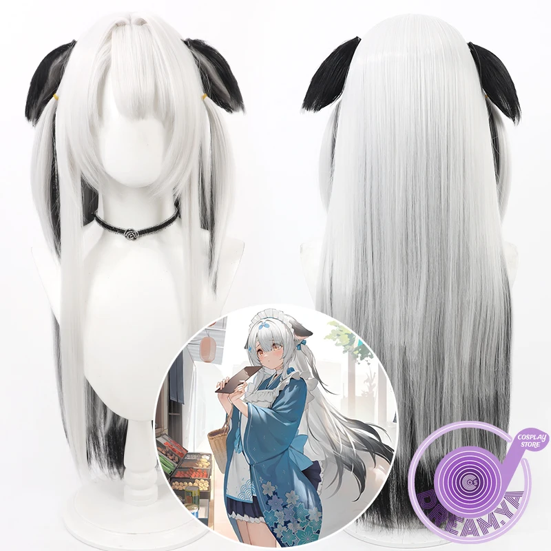 

IJN Miyuki Cosplay Wig Azur Lane Gray Black Long 80cm Heat Resistant Synthetic Hair Halloween Role Play Party Carnival + Wig Cap