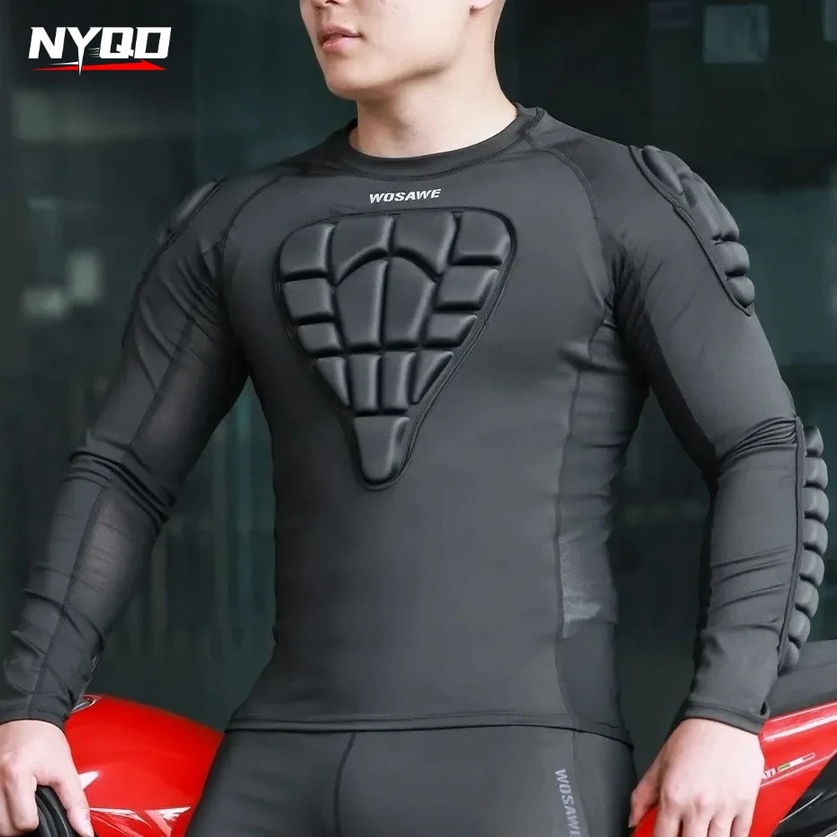 

WOSAWE Motorcycle Riding Knight Soft Armor Suit Non-removable EVA High Foam Protective Sports Men's Top