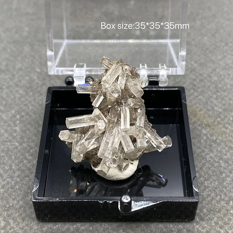 

100% natural White columnar alum stone laser stone mineral specimens healing crystal gem collection +Box size:35*35*35mm