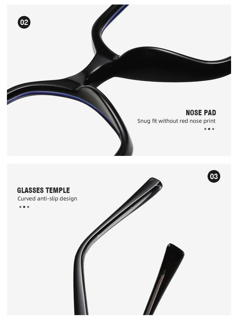 Luxus Vintage transparente übergroße quadratische Lesebrille Frauen Computer Brille Anti Blaulicht Brille Presbyopie Brille – Detail 10