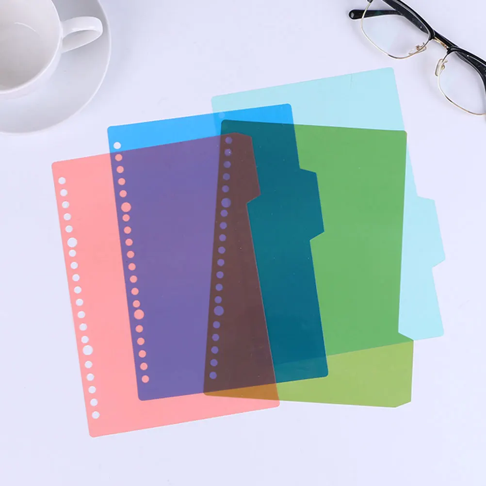 

44pcs Colorful Thick Plastic Separator Tab Dividers 26 Hole Index Pages For Notebooks Files Books Planners Reports Manual