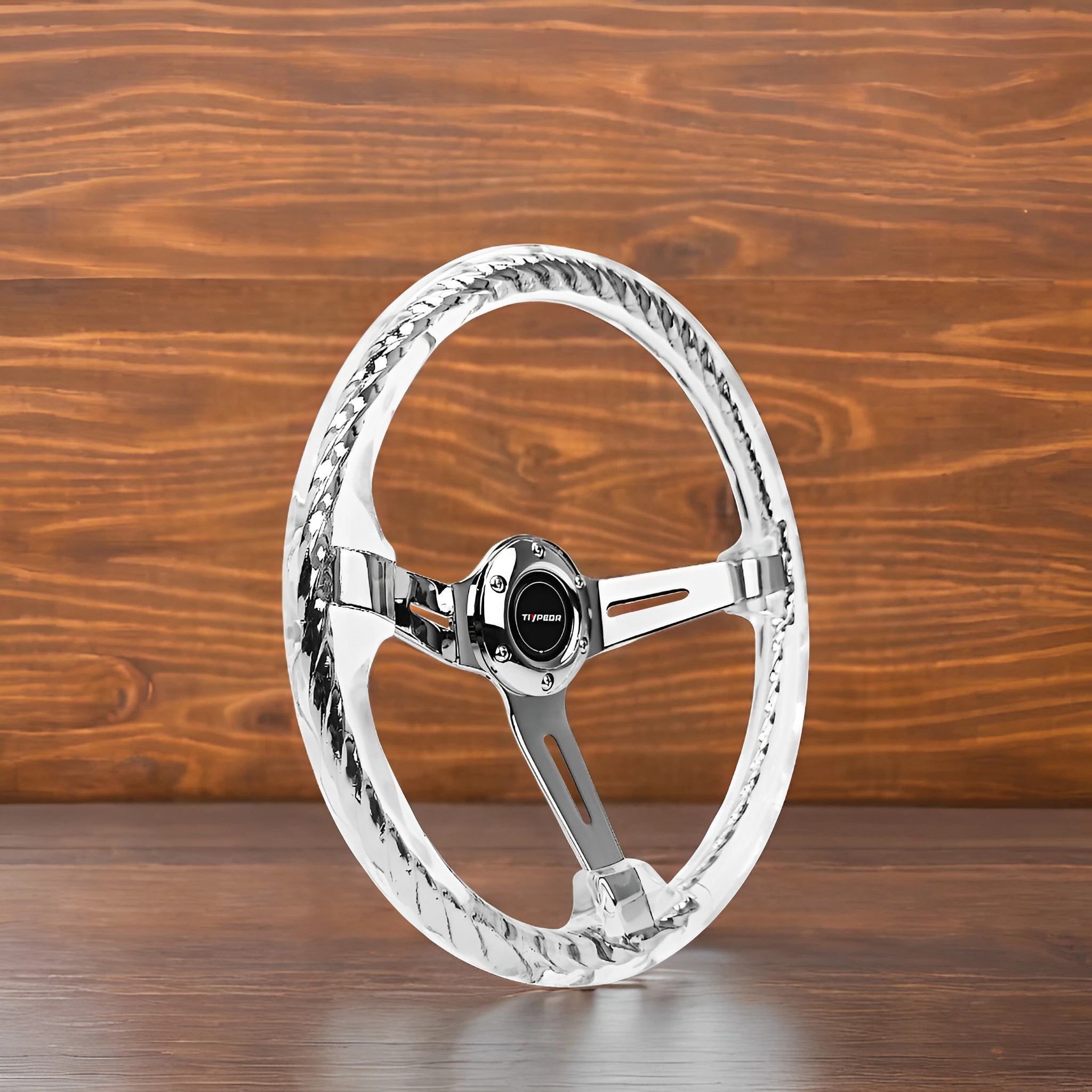 

Universal 350MM Transparent Acrylic Hitman Auto Steering Wheel 14Inch Modification Car with Accessory