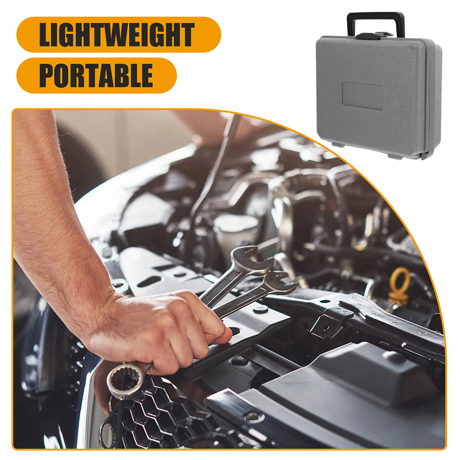 

Маленький жесткий пластиковый ящик для инструментов, черный портативный кейс для инструментов, органайзер для винтов и гаечных ключей, водонепроницаемый прочный маленький кейс для камеры