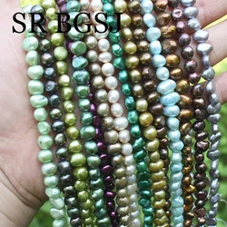 7-8mm Baroque Potato Natural Freshwater Pearl Jewelry Loose DIY Spacer Beads 14