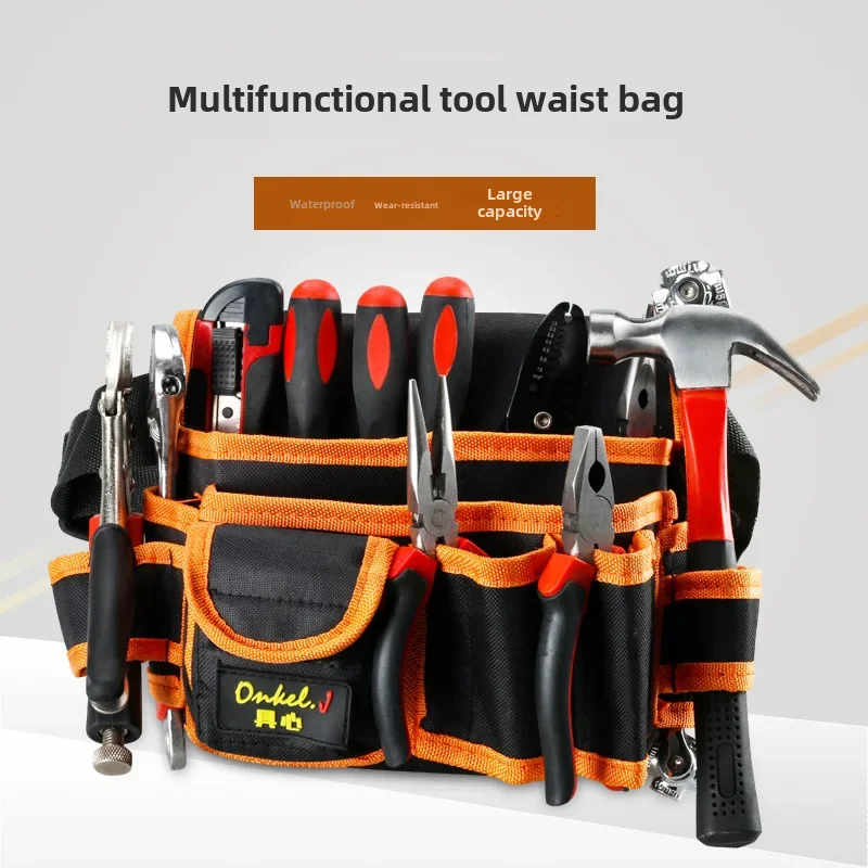 Cross-border Tool Waist Bag Multi-functional Hardware Repair Construction Site Woodworking Cosmetics Bag Canvas Bag New Elect...