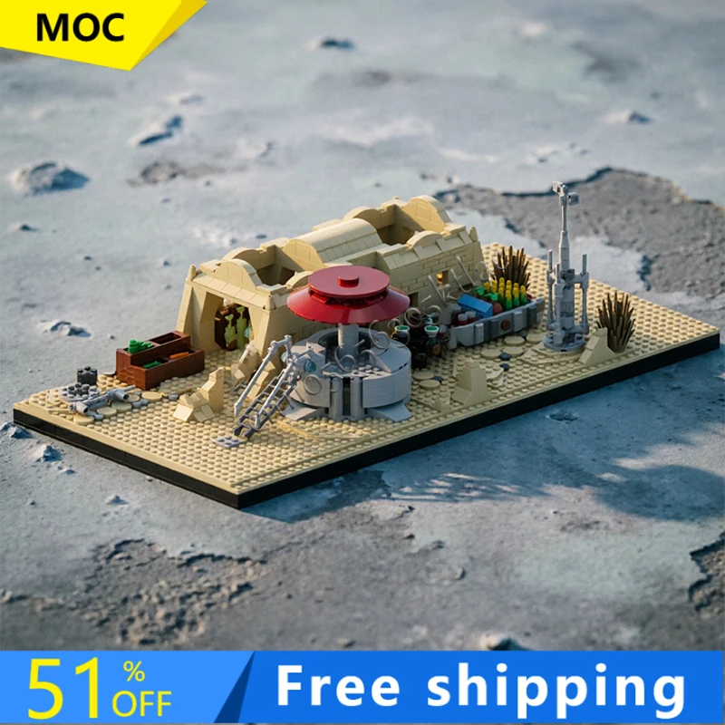 

Набор для сборки модели «Звездные битвы» (1001 деталь), серия MOC, сценарий торговли на рынке, креативный конструктор, развивающая игрушка, подарок на праздник