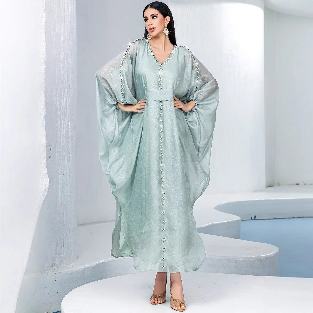 

Diamonds Kaftan Morocco Caftan Diamonds Abaya Luxury Dubai Evening Party Dress Women Muslim Islam Clothing Eid Djellaba Ramadan