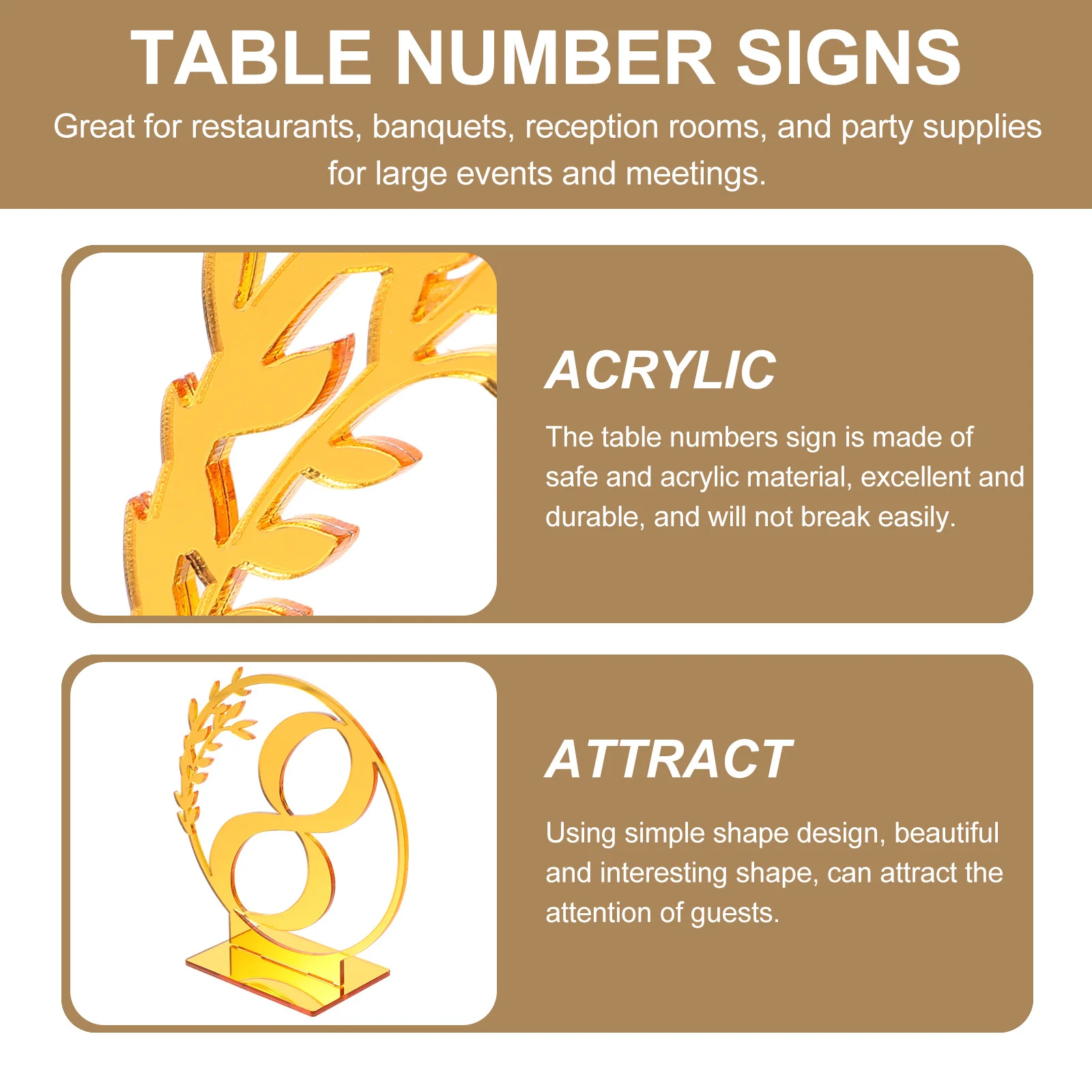 

15Pcs Round Wedding Table Number Signs Decorative Reserved Cards for Banquets Restaurant Party Reception Decor