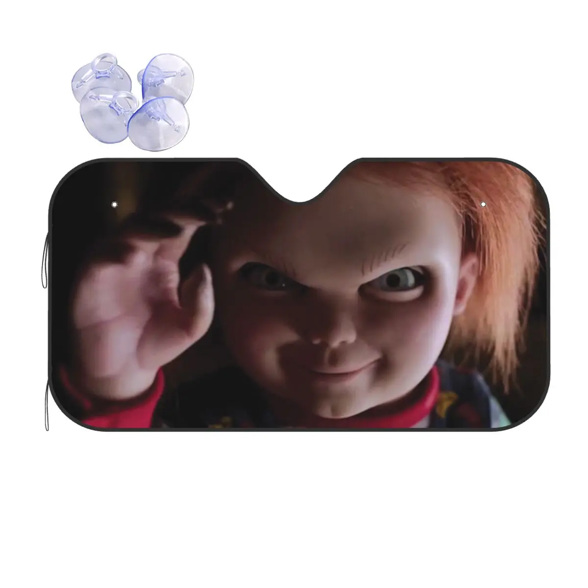 Chucky Horror Movie Fashion Windshield Sunshade 76x140cm Cartoon Kids Doll Aluminium Foil Car Window Windscreen Cover Blinds