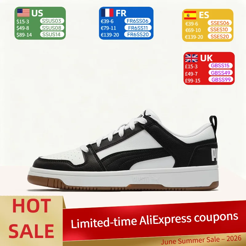 Puma Rebound LayUp: Comfortable, Durable, Lightweight, Versatile, Cushioned Low-Top Sneakers (Unisex, White and Black) 369866-16