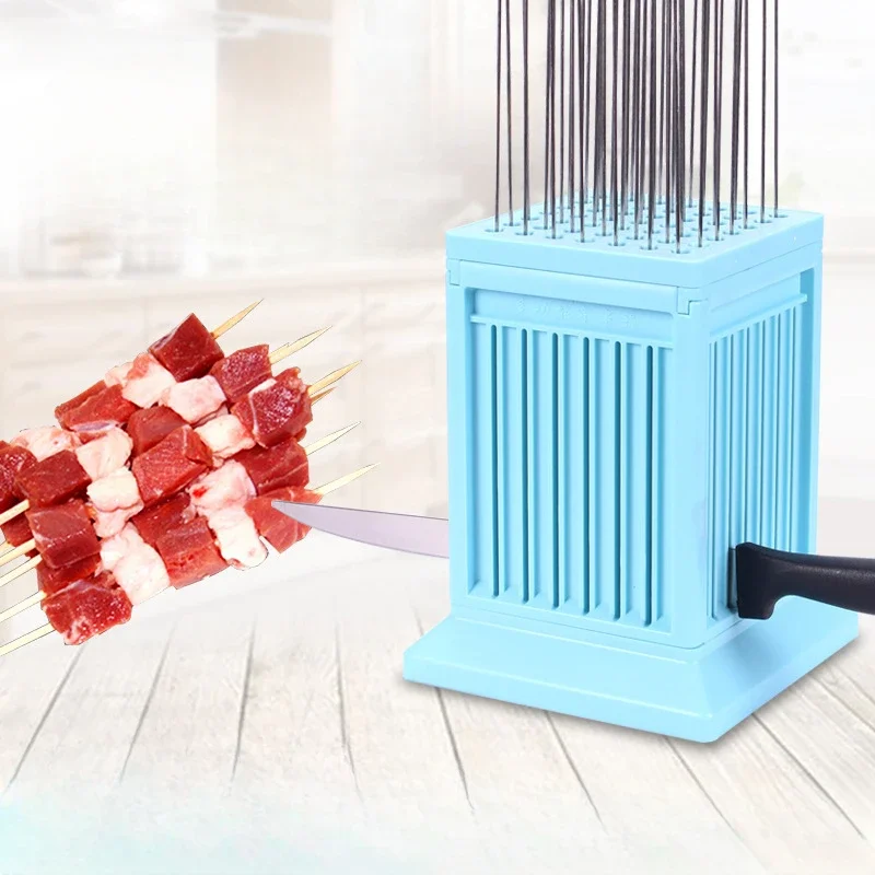 49 Holes Barbecue Stringer Box Machine Skewer Tools Kebab Maker Beef Pork Meat Barbecue Accessories Vegetables