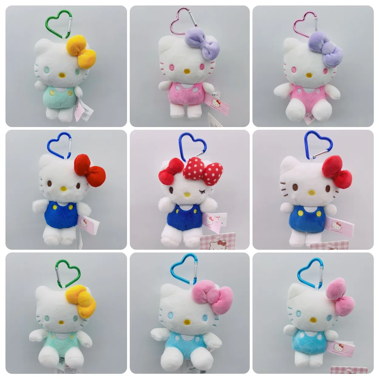 

2026 New Multi-Design Hello Kitty Plush Keychain Set Sanrio Cat with Bows, Dresses and Accessories