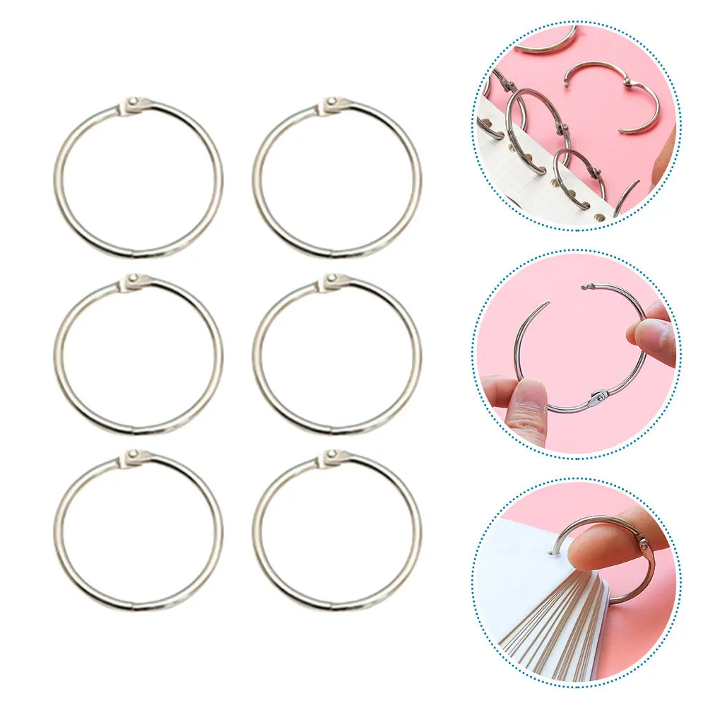 25Pcs Activity Ring Iron Clips Flexible Multi-Use Binder Rings for Notebooks Loose Leaf Pages Crafts Planner Binding Projects