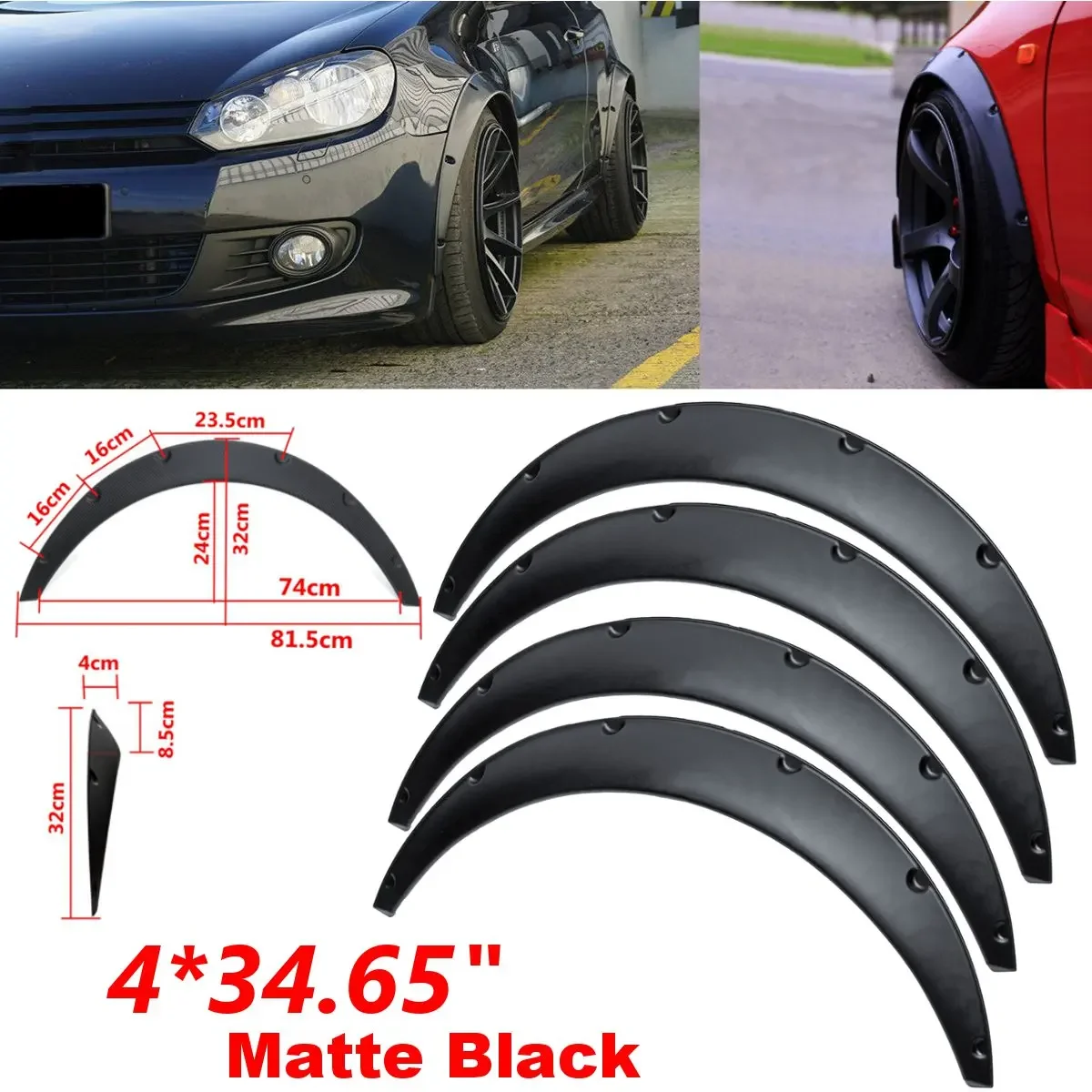 Carbon Fiber Universal Car Body Fender Flares Extension Wide Wheel Arches Mudguards for BMW for Benz for Audi for Golf