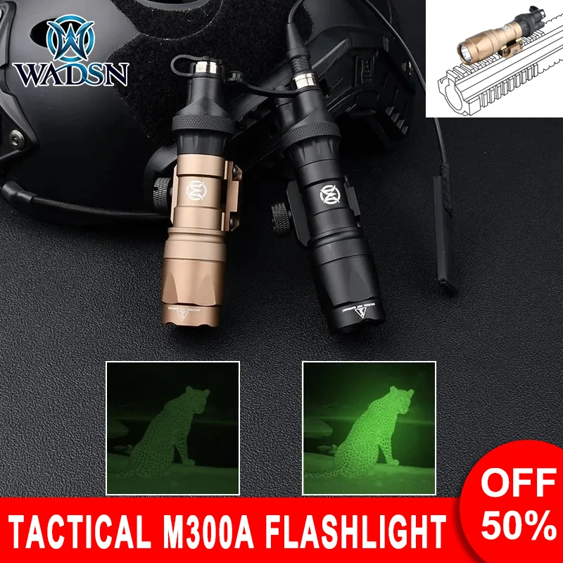 

WADSN M300A IR Led Flashlight Metal M300 Hunting Weapon Scout Light Hunting Lamp With Dual Function Switch Fit Picatinny