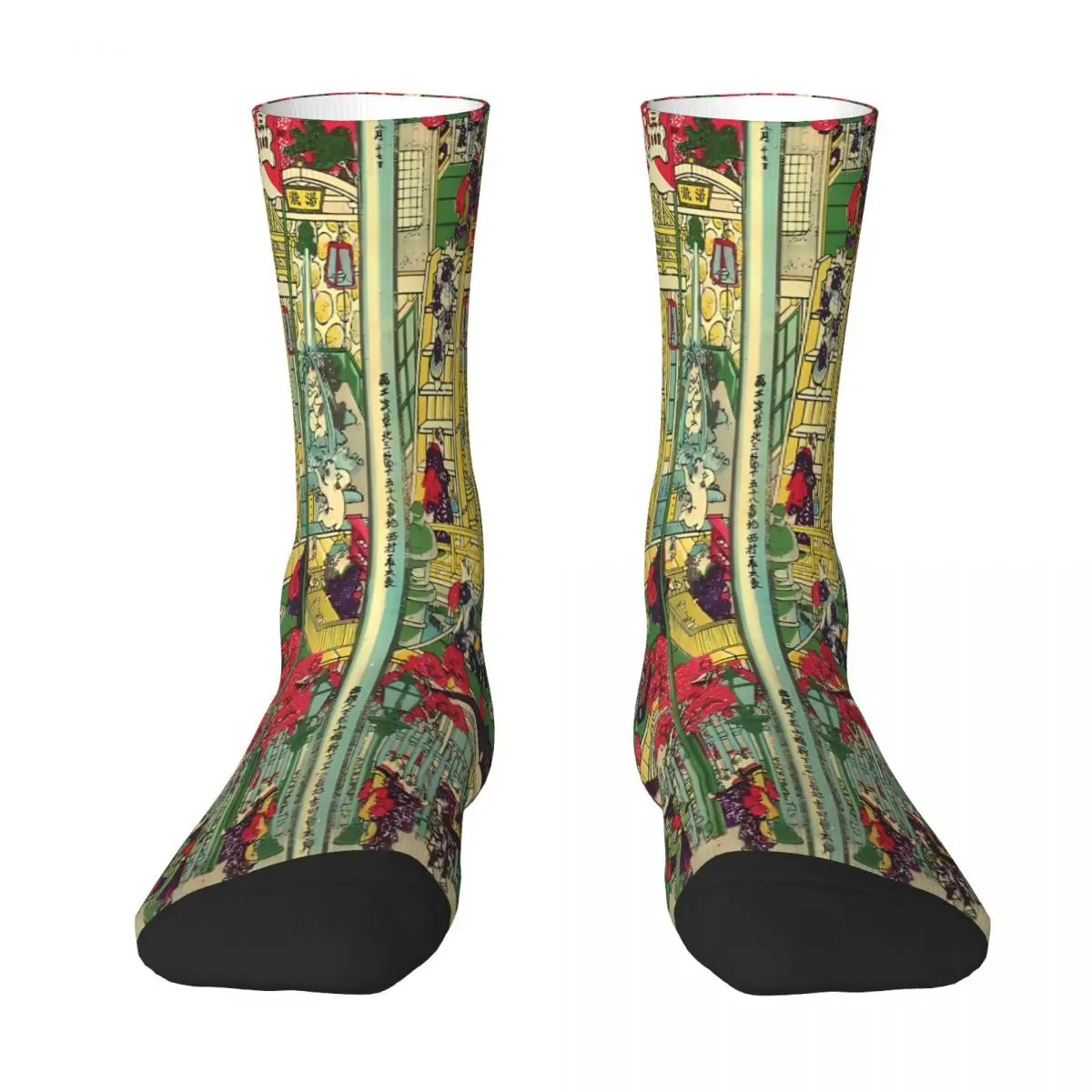 

Utagawa Hiroshige Japanese Woodblock Cats Tattoo Sock Socks Men Women Polyester Stockings Customizable Sweetshirt