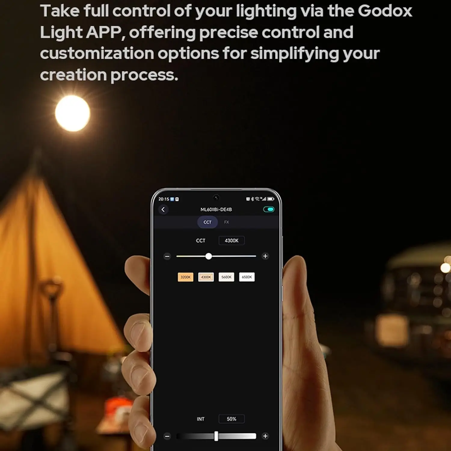 Godox ML60II Bi 70W Bi-Color LED Video Light APP Control Bowens Mount Lighting for Photography Video Recording Outdoor Shooting