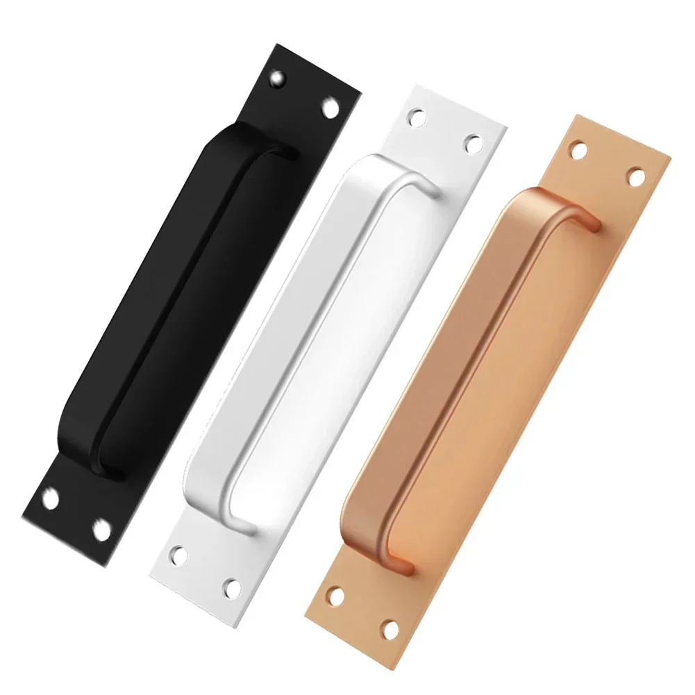 1PC Door Handle Aluminum Alloy Wooden Door Balcony Sliding Door Barn Door Handle Free Punching Handle With Screws