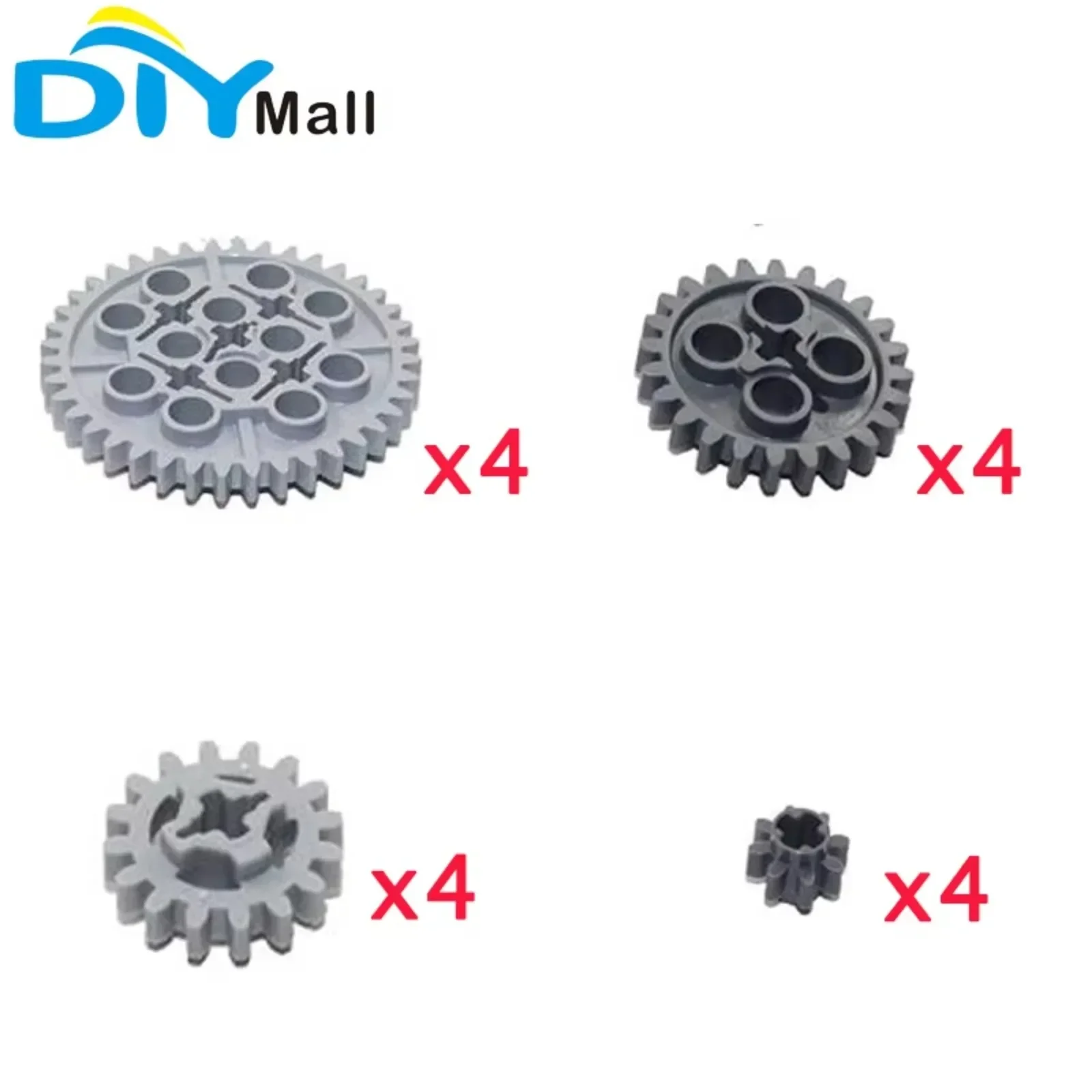 16Pcs MOC Technical Parts Gear Assortment Kit for Legoeds Building Blocks Brick ( 10928 + 51416 + 3648 + 3649 ) 8 16 24 40 Teeth