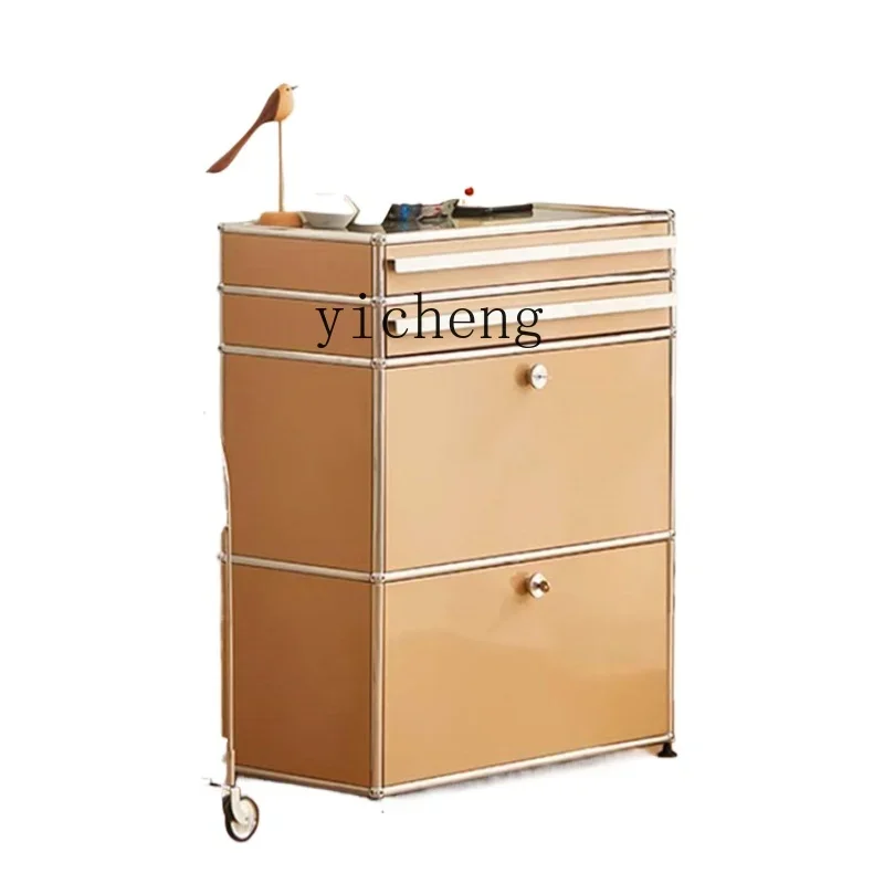 

ZF Stainless Steel Chest of Drawers Entrance Locker Household Hanger Clothes Shoe Cabinet