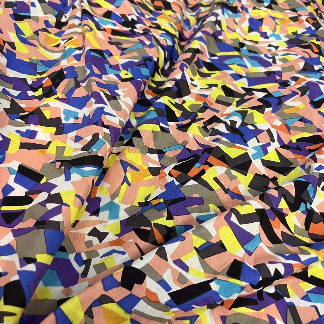 1 meter 60% Mulberry Silk 40% Cotton 17 momme Colorful Printed Fabric 140cm 55\