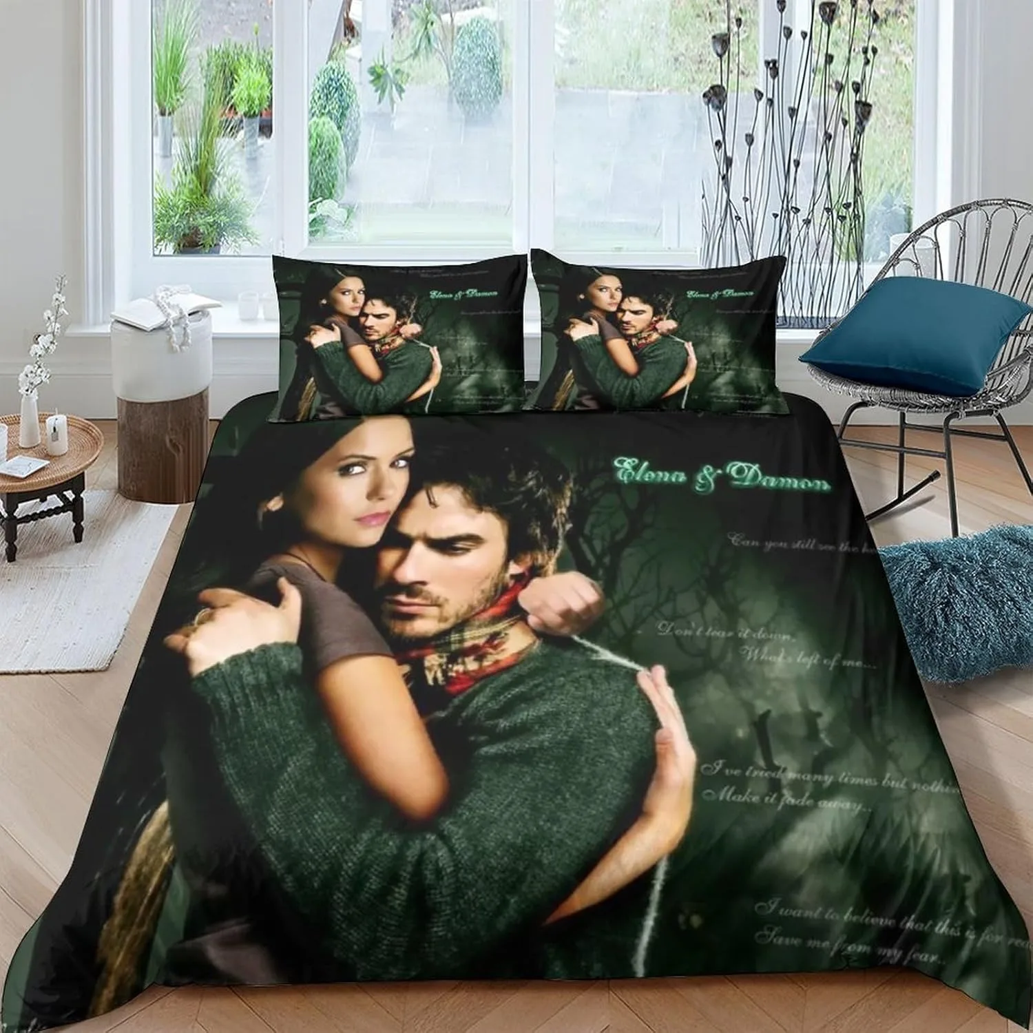 Anime Duvet Cover The Vampire Diaries Bedding Set Adult Boys Girls Bedroom Decoration Kids Gift Single Double Size