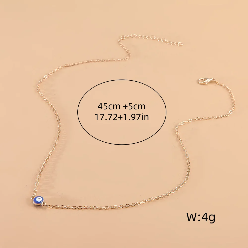عيون الشر أعماق البحار الأزرق قلادة قلادة معدنية رقيقة سلسلة مجوهرات تركيا عيون زرقاء السيدات مجوهرات هدية #6
