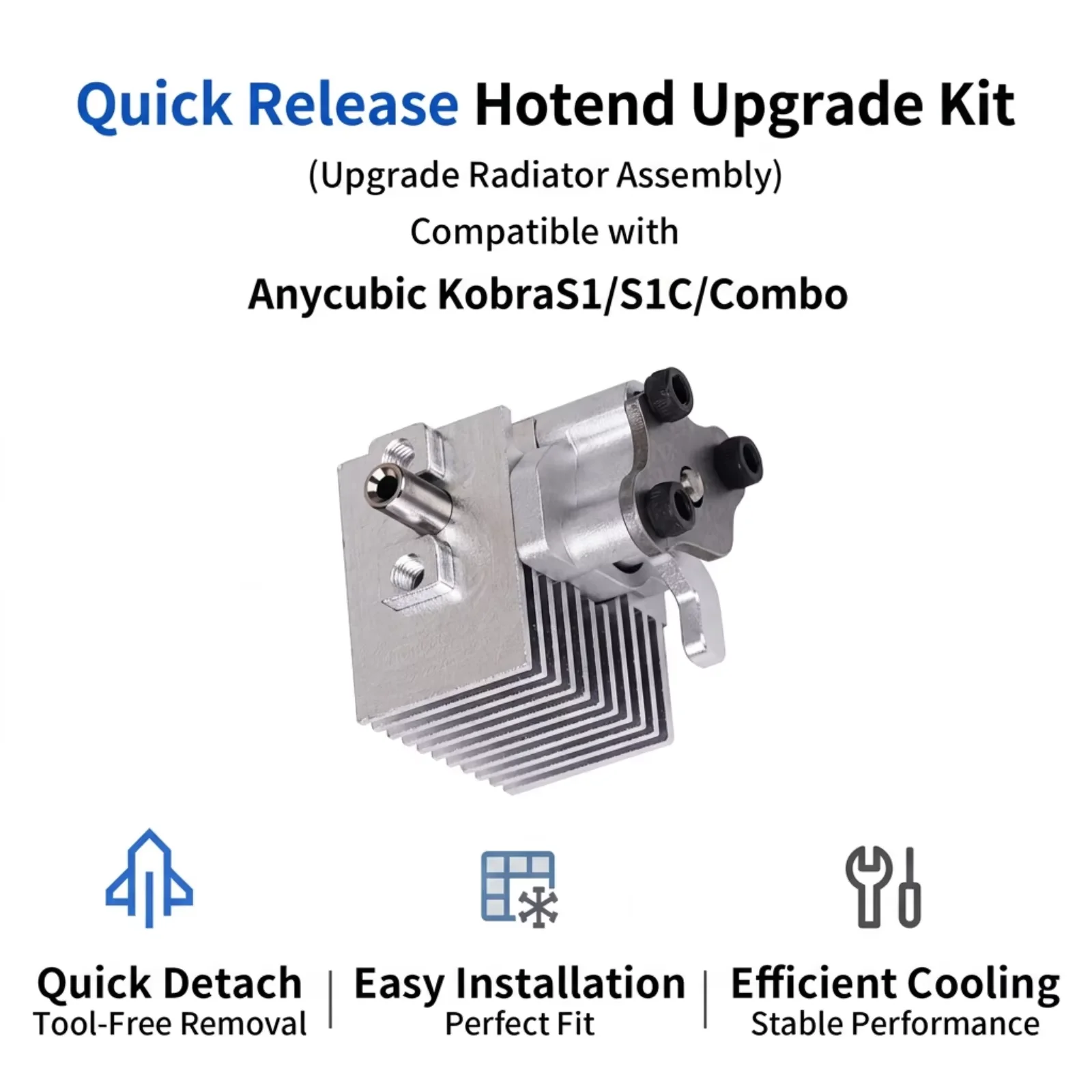 Quick Release Hotend Upgrade Kit Compatible With Anycubic Kobra S1 S1C Combo Aluminum Heat Sink Sensor Replacement 3D Printer