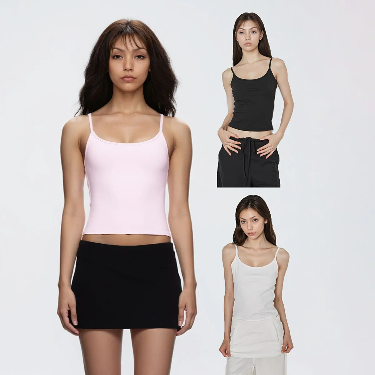 C-GEM-A camiseta sin mangas corta que adelgaza la cintura con un estilo casual deportivo, un top muy versátil que es un favorito de la chica picante.