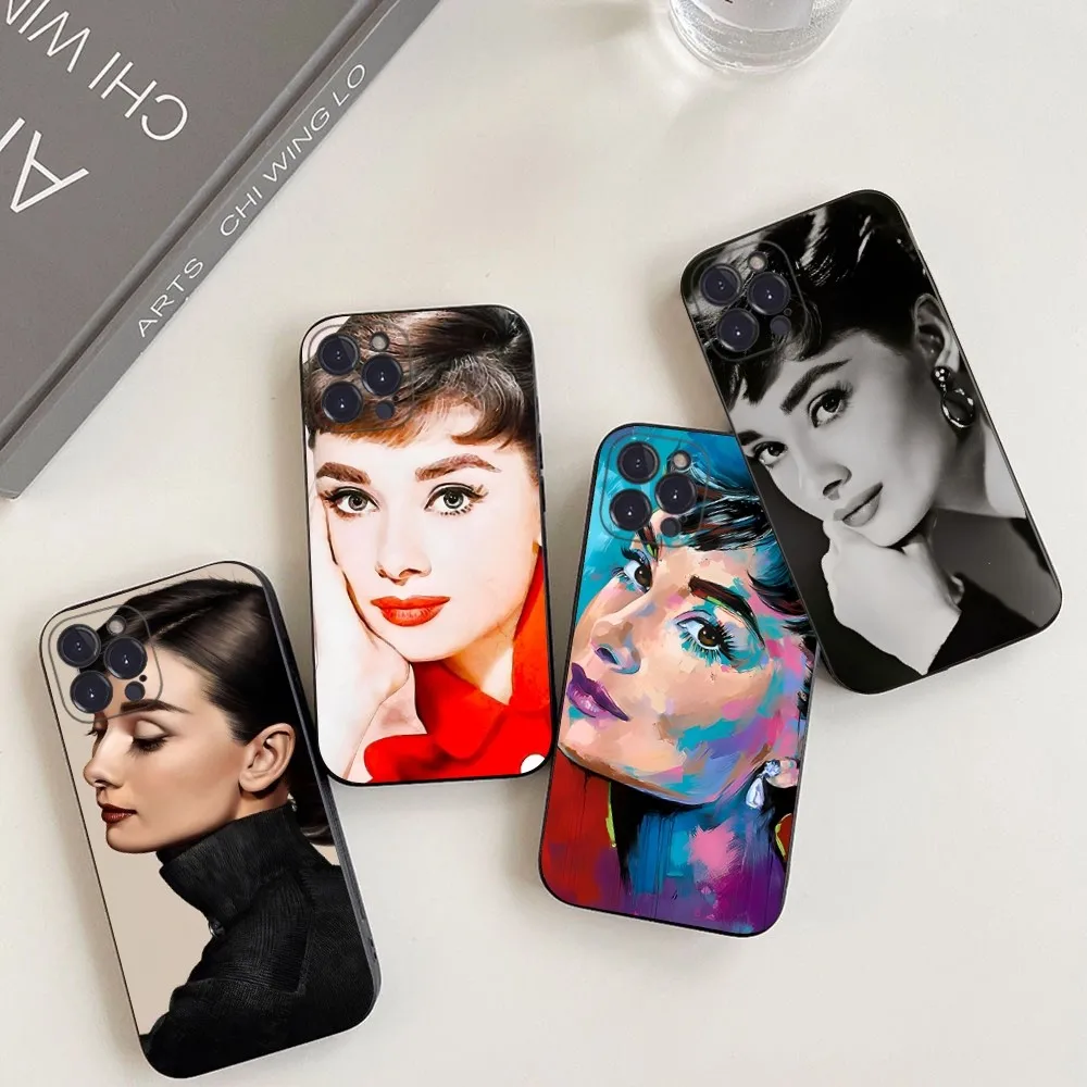 Audrey Hepburn Phone Case For iPhone 14 11 12 13 Mini Pro XS Max Cover 6 7 8 Plus X XR SE 2020 Funda Shell