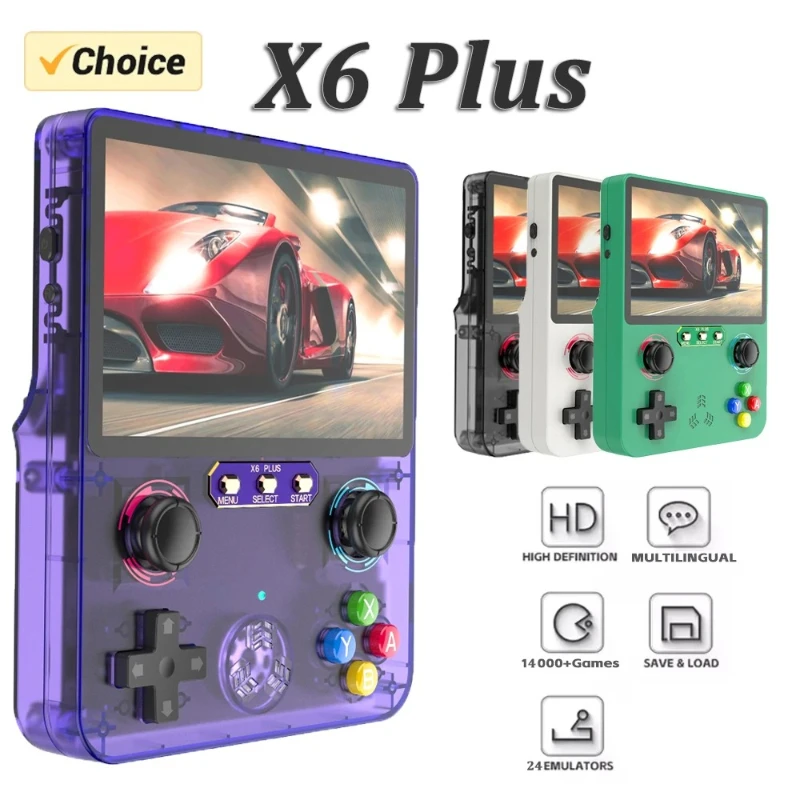 

X6 Plus Game Console Retro Video Game Console 4.0'' IPS Screen Portable Handheld Game Player 14000+ Classic Games Children Gifts