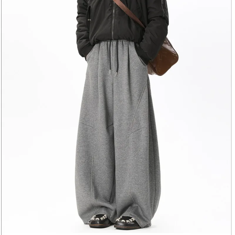 

Мужские повседневные брюки с плиссировкой, однотонные, с эластичным поясом, драпировкой, в стиле пэчворк, на шнурке, универсальные, свободные, спортивные штаны