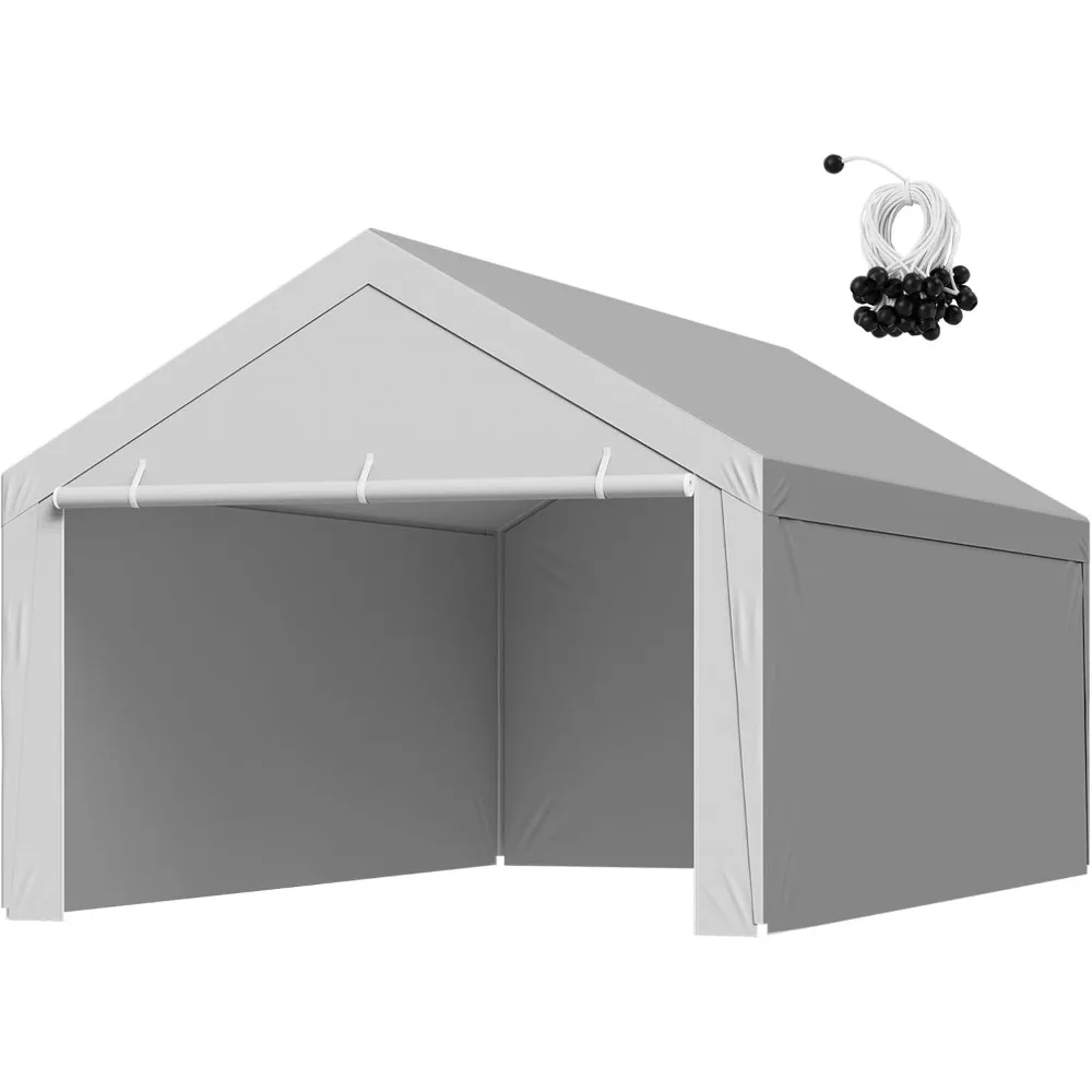 

Carport Replacement Canopy Cover, 13 x 20 ft Potable Garage Tent Top Tarp with Sidewalls, UV-Resistant & Waterproof, Heavy