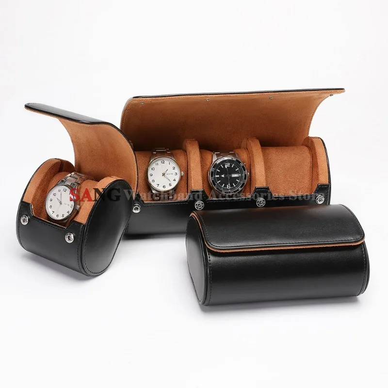1 2 3 Slots PU Leather Watch Case Watch Organizer Box Watch Travel Case Watch Roll Travel Case Organizer Display for Men & Women