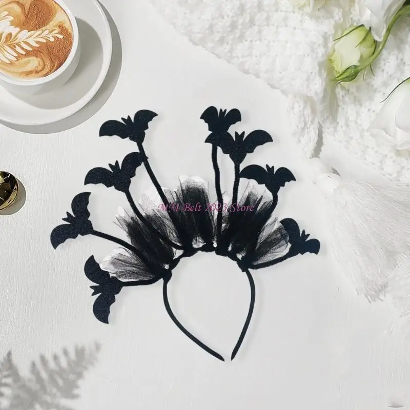 49me Twisty Bat Hairband for Women Kids Cosplay Party Props Headband Halloween Accessories Roleplay Party Hairhoop