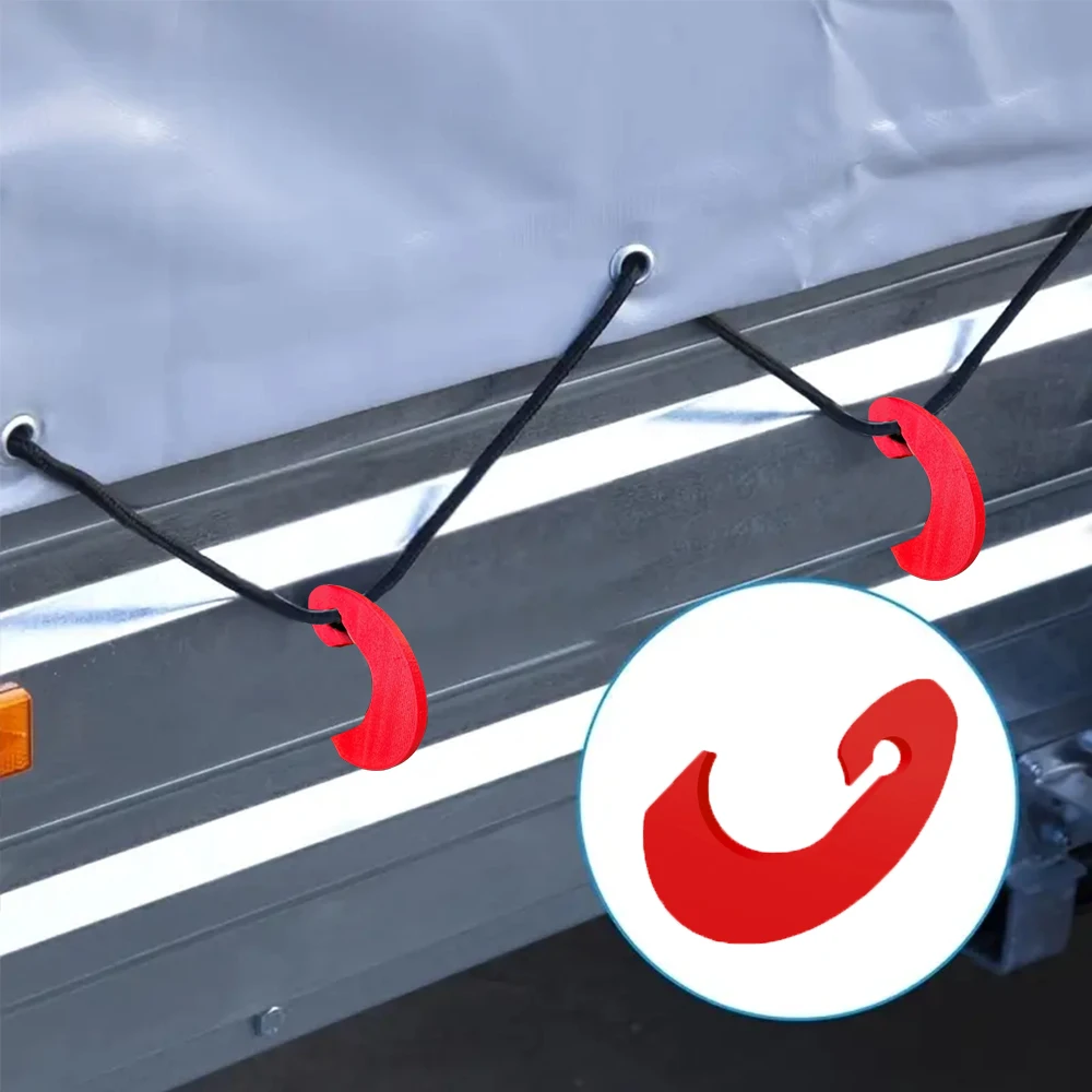 10pcs RV Caravan Durable Trailer Canvas Hooks Fasteners Sturdy Red Tension Hooks For Trailers RV Camping Garage Organization