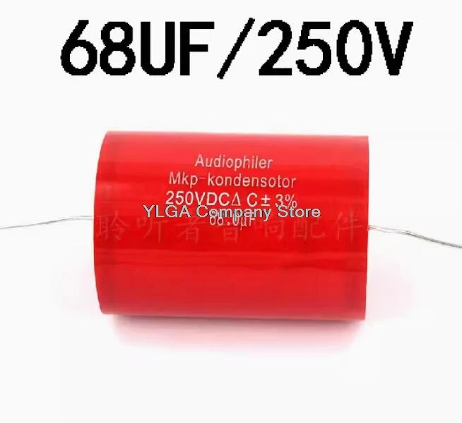 MKP Audio Film Capacitor Audiophile Coupling Capacitor Induction Axial Crossover Capacitor 250V/68UF±3%   1PCS -1lot